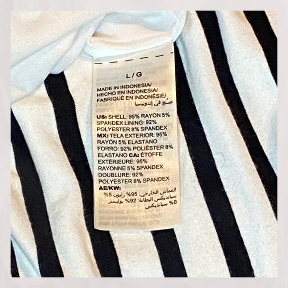 White House Black Market Striped Boat Neck Blouse Size Large GUC - Picture 5 of 9